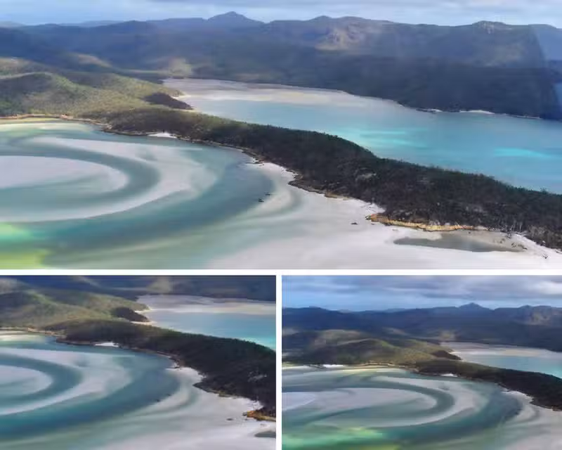 Voo panorâmico Whitehaven Beach e Barreira de Corais