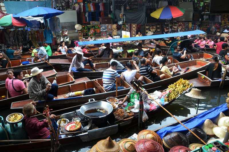 mercado flutuante bangkok